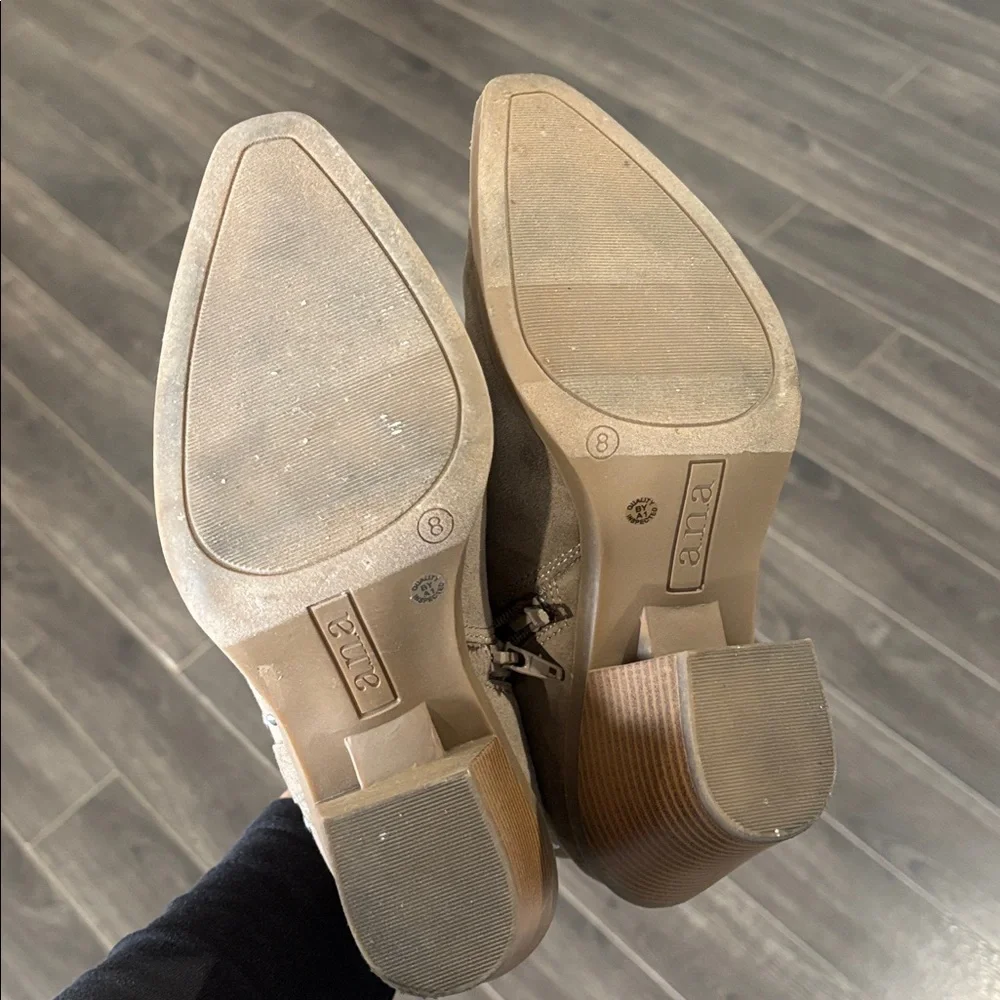 a.n.a Taupe Studded Ankle Booties